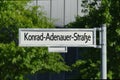 Street sign of Konrad-Adenauer-StraÃÅ¸e Royalty Free Stock Photo